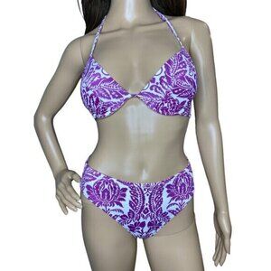 Y2K Victoria's Secret Purple White Push Up Bikini 36B/S‎